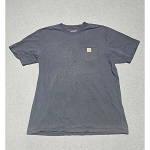 Carhartt Shirt Mens XL Tall Loose Fit Gray Short Sleeve Pocket Tee Work Thrashed
